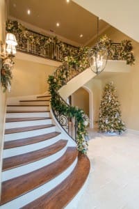 Staircase Garland Christmas Design Dallas