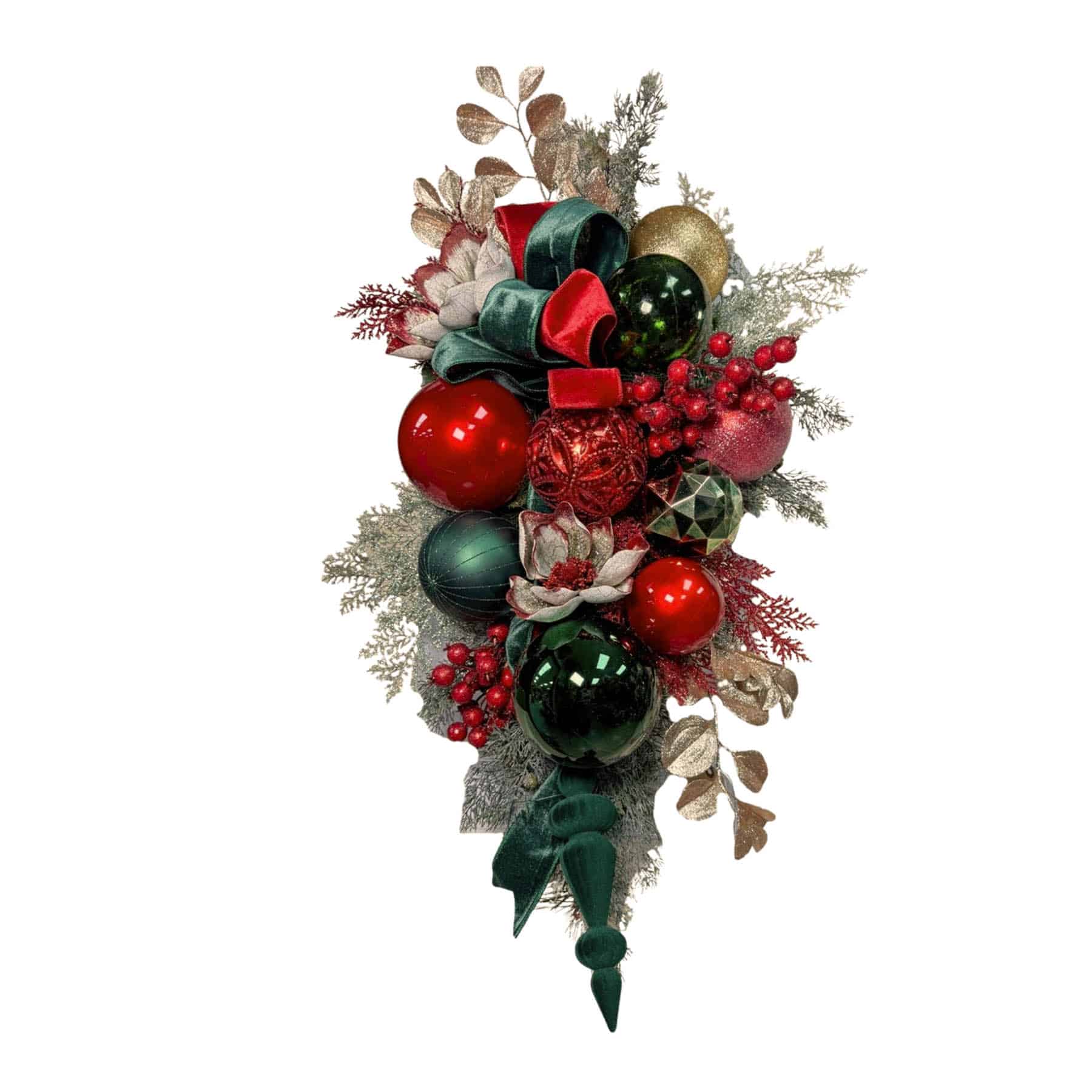 Crimson and Holly Decorated Drop