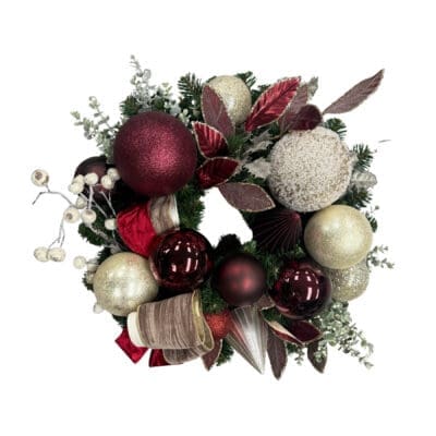 Velvet Cranberry Decorated Wreath